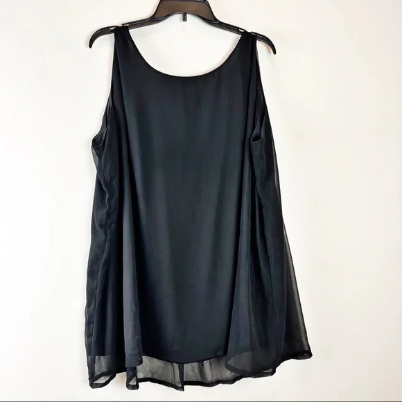 2/$14 Samantha's Style Shop Sheer Blouse tank 3X - Picture 3 of 4